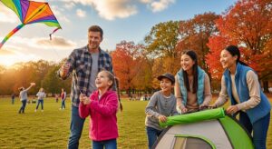 Family engaging in outdoor activities for screen-free time