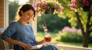 Mom enjoying a peaceful moment