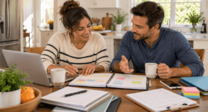 Parents sharing household planning to reduce the mental load